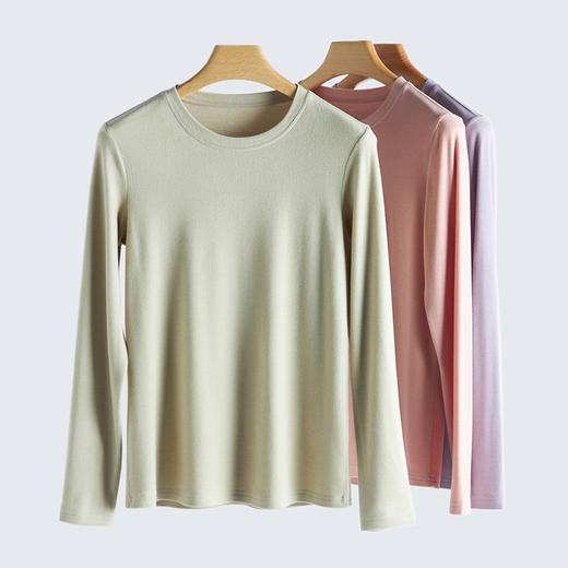 【限时秒】weyo秋冬女士修身珠花德绒圆领半高领保暖打底衫A1632、A1633 商品图1