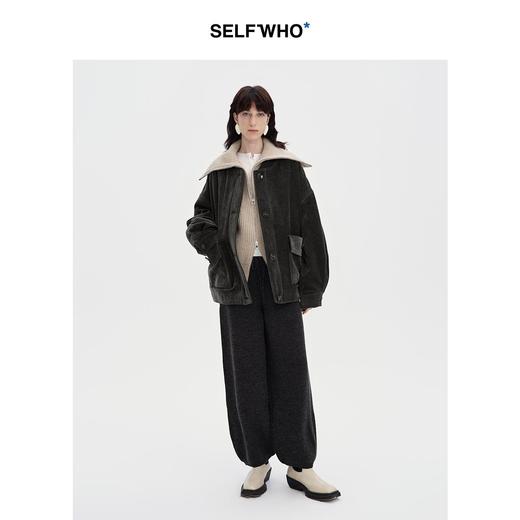 SELFWHO白鸭绒经典棒球服羽绒服女2024秋冬保暖防风工装夹克外套 商品图3