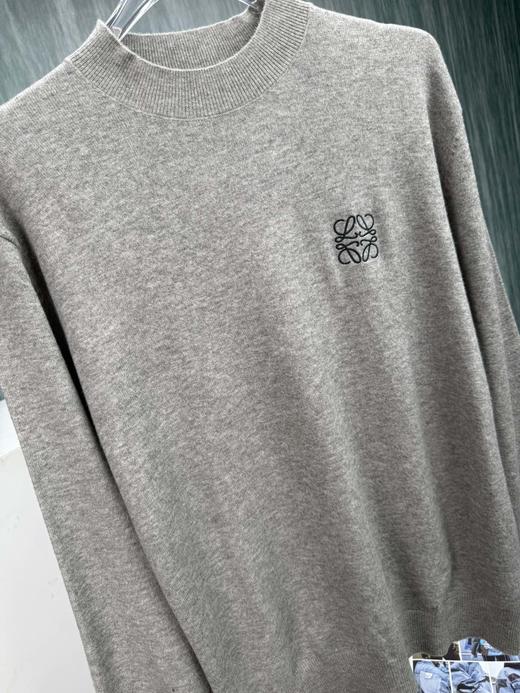 LW 2024冬季新款  经典刺绣LOGO 薄款休闲羊毛混纺圆领针织衫/毛衣 特惠 Z-12062 商品图4