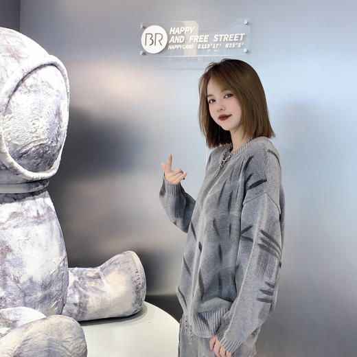 ZB1圆领刷漆流苏毛织上衣41005 冬季 244010510321 商品图2