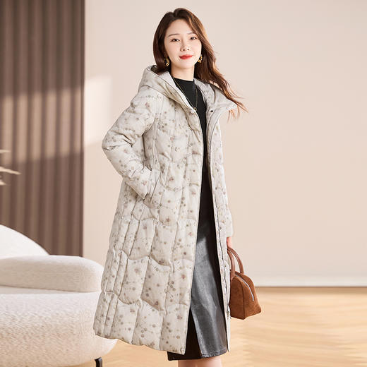 QS-52492799秋冬新中式盘扣羽绒外套显瘦中长款加厚白鸭羽绒服女2799 商品图1