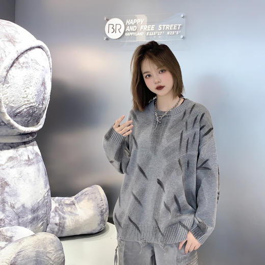 ZB1圆领刷漆流苏毛织上衣41005 冬季 244010510321 商品图0