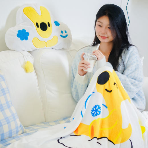 秋冬系列袋鼠团团毛绒抱枕毯子二合一 商品图0