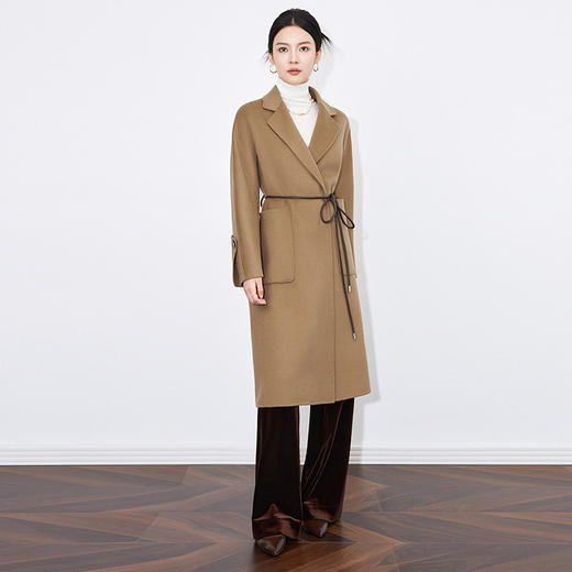 【高货wl】全新升级【铂金会员809/天猫1099/差价290】(12822) 洛诗琳秋冬双面呢中长款高级感气质美拉德100%羊毛呢大衣 商品图1