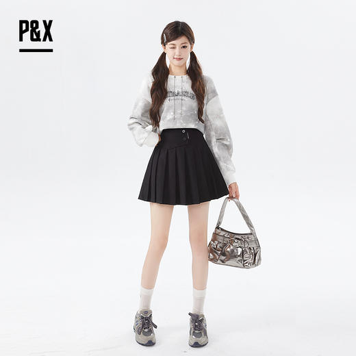 P&X设计师女装冬季小个子显瘦百搭A字半身短裙 824407093 黑色 商品图2