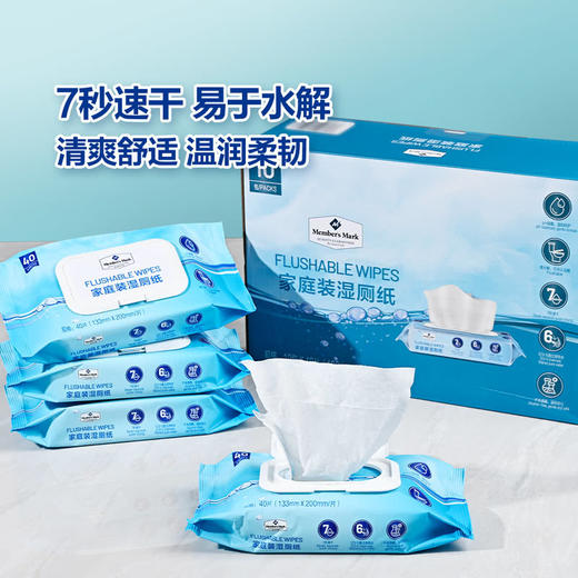 聚便利 X 山姆 Member's Mark 家庭装湿厕纸 1包*40片（133mm*200mm/片） 商品图2