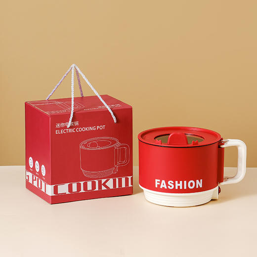 【双耳小煮锅，精美礼盒，安全功率】折叠电煮锅 多功能一体电蒸锅 小电锅火锅 学生宿舍泡面锅礼品锅-QQ 商品图5