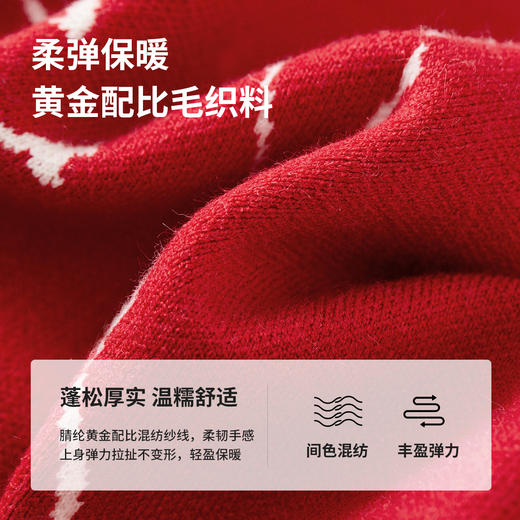 【内购】圣诞派对艺术手绘麋鹿圣诞新年氛围感慵懒宽松圆领套头毛衣-58099 商品图4