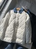 贝壳三 撞色翻领牛仔拼接菱格绗缝棉服大口袋直筒女士棉衣A110431 商品缩略图0