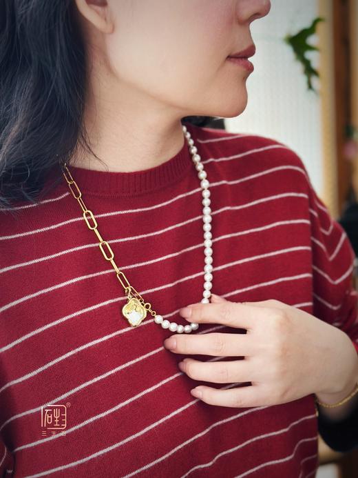 天然巴洛克珍珠O字金属多用项链 商品图12