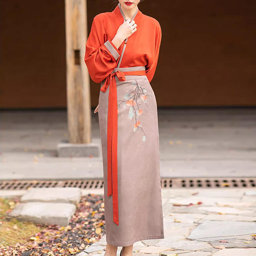 裁缝学苑AS364羊毛双面呢交领上衣外套印花裙三件套装纸样女装样板图纸 商品图2