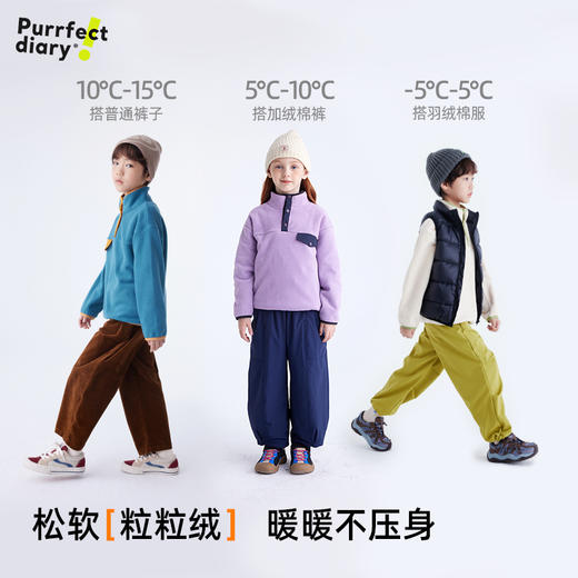【松软粒粒绒 抗电2.0】儿童立领双摇粒卫衣 PDWY2412 商品图1