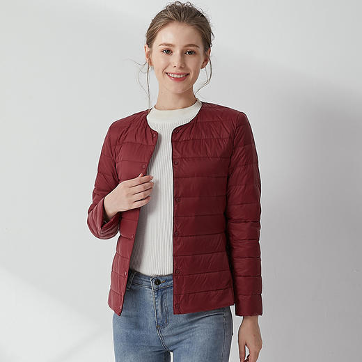 【新款轻薄羽绒服】白鸭绒秋冬季内胆 圆领V领两穿大码修身短款外套 商品图10