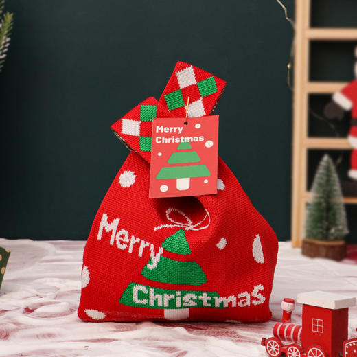 平安夜的礼物袋【圣诞针织袋！节日氛围满满】新款圣诞节礼物礼品袋高级感圣诞小礼品包装平安夜礼物苹果包装盒。ry 商品图5