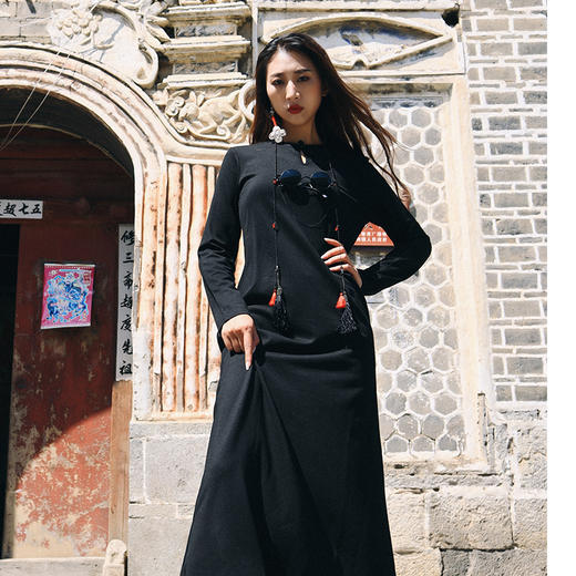 太平盘扣纯色连衣裙 | 黑色百搭经典 红色亮色显白 | 现货加急发 商品图6