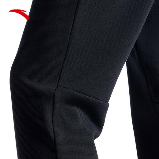 安踏运动卫裤男冬季新款加绒保暖黑色运动长裤束脚裤子152447330N 商品图2