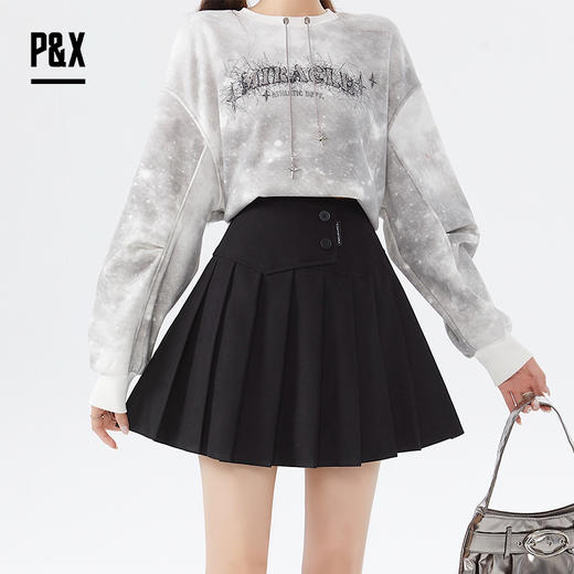 P&X设计师女装冬季小个子显瘦百搭A字半身短裙 824407093 黑色 商品图3