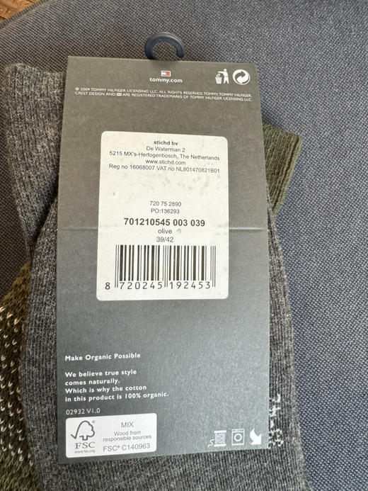 汤米有机棉袜。39-42。   43-46 商品图6