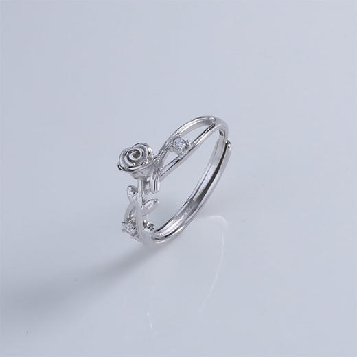 【宏艺珠宝】送你一支玫瑰花·银s925戒指 商品图0