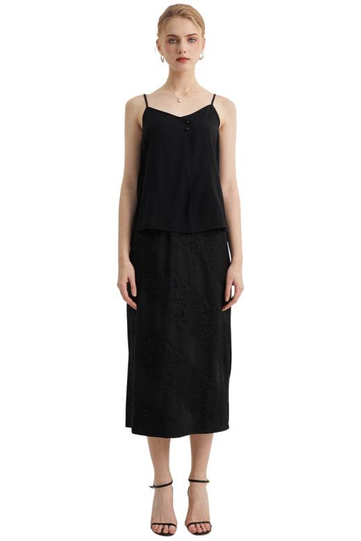 VIVIAN LIU D2433001新款可调节肩带胸前不对称宽松打底吊带背心 商品图5