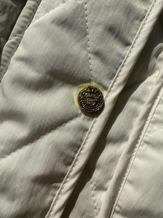 贝壳三 撞色翻领牛仔拼接菱格绗缝棉服大口袋直筒女士棉衣A110431 商品图13