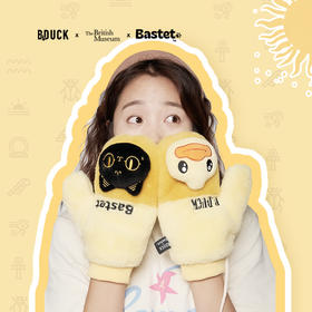 大英博物馆Bastet X B.Duck小黄鸭系列公仔毛绒保暖手套