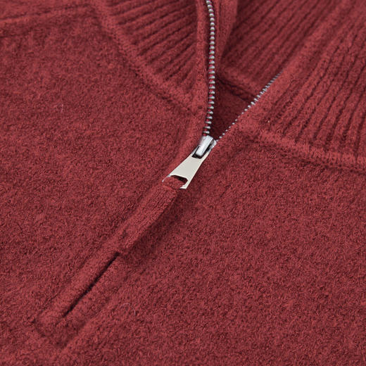 西遇短款立领半拉链毛衣女冬季新款简约设计感百搭针织衫D0043996 商品图5