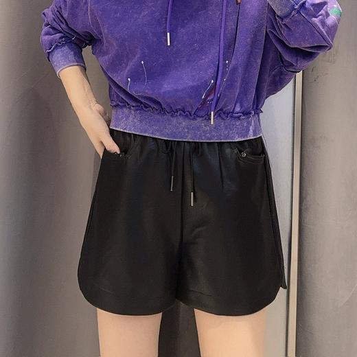 N橡筋腰头基础皮短裤41025（黑） 冬季 144030150321 商品图2