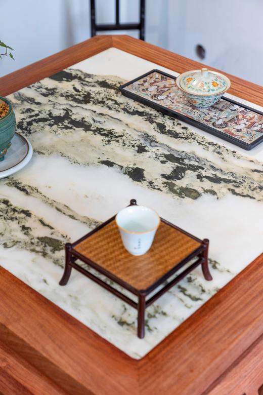 红桥红  家具严选  缅甸花梨（大果紫檀）【石面 78 仿故宫文竹 方桌五件套】 商品图5