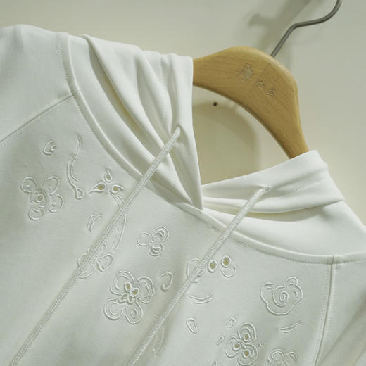 VIVIAN LIU薇薇安刘D2417305梅春女装新款连帽绣花长袖针织衫 商品图3