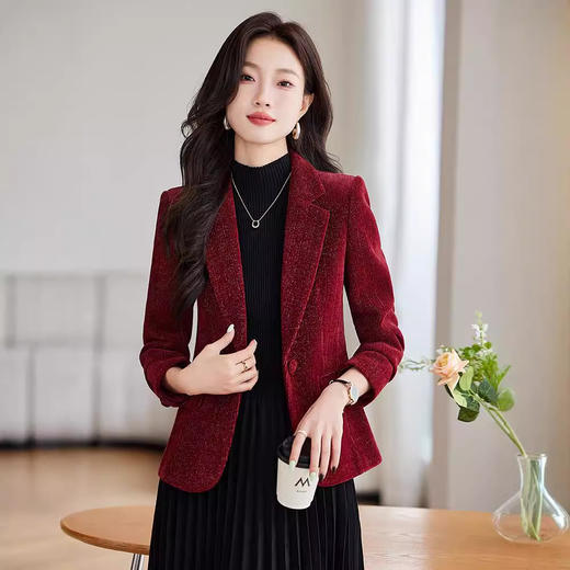 灯芯绒休闲长袖范上衣，时尚女神小西装外套XZ-BY8605 商品图0