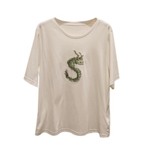 VIVIAN LIU薇薇安刘R2417301梅春女装新款圆领亮片短袖针织衫 商品图4