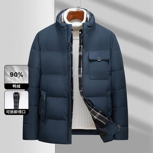 【可拆卸衬衫领】罗蒙秋冬男装时尚假两件男士羽绒服休闲百搭羽绒服男舒适保暖男士外套 商品图4