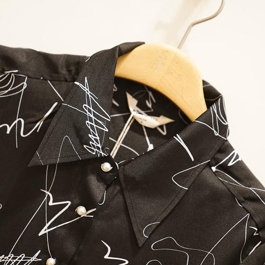 VIVIAN LIU薇薇安刘R2413001梅春女装新款翻领单排扣长袖衬衫 商品图2