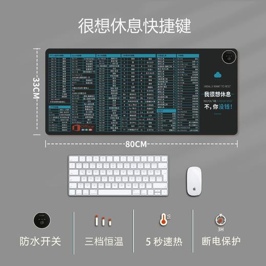 【多功能暖桌垫】大号加热鼠标垫可爱图案快捷键发热防水暖桌垫办公，一键启动 5秒快速升温。ry 商品图5