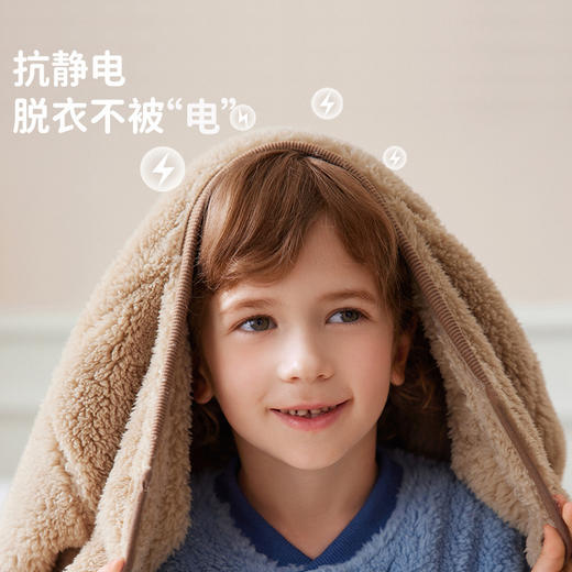 【加厚珊瑚绒】A类婴儿级加厚珊瑚绒家居服儿童睡衣秋冬款男女童加绒加厚珊瑚绒睡衣可外出 商品图3