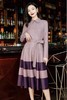 Le Malene 优雅气质麂皮绒撞色连衣裙 19150 商品缩略图0