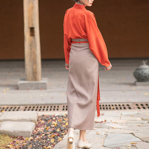 裁缝学苑AS364羊毛双面呢交领上衣外套印花裙三件套装纸样女装样板图纸 商品图4