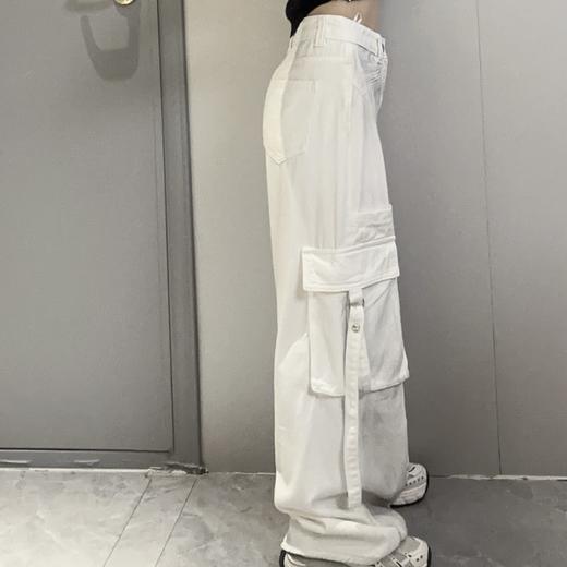 Z1纽扣腰多袋磨毛工装阔腿裤40908 冬季 056304552501 商品图2