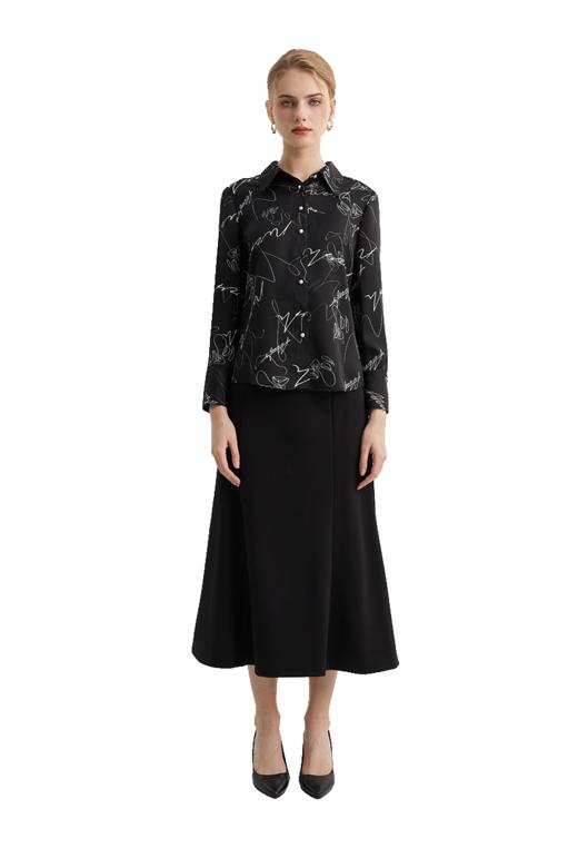 VIVIAN LIU薇薇安刘R2413001梅春女装新款翻领单排扣长袖衬衫 商品图5