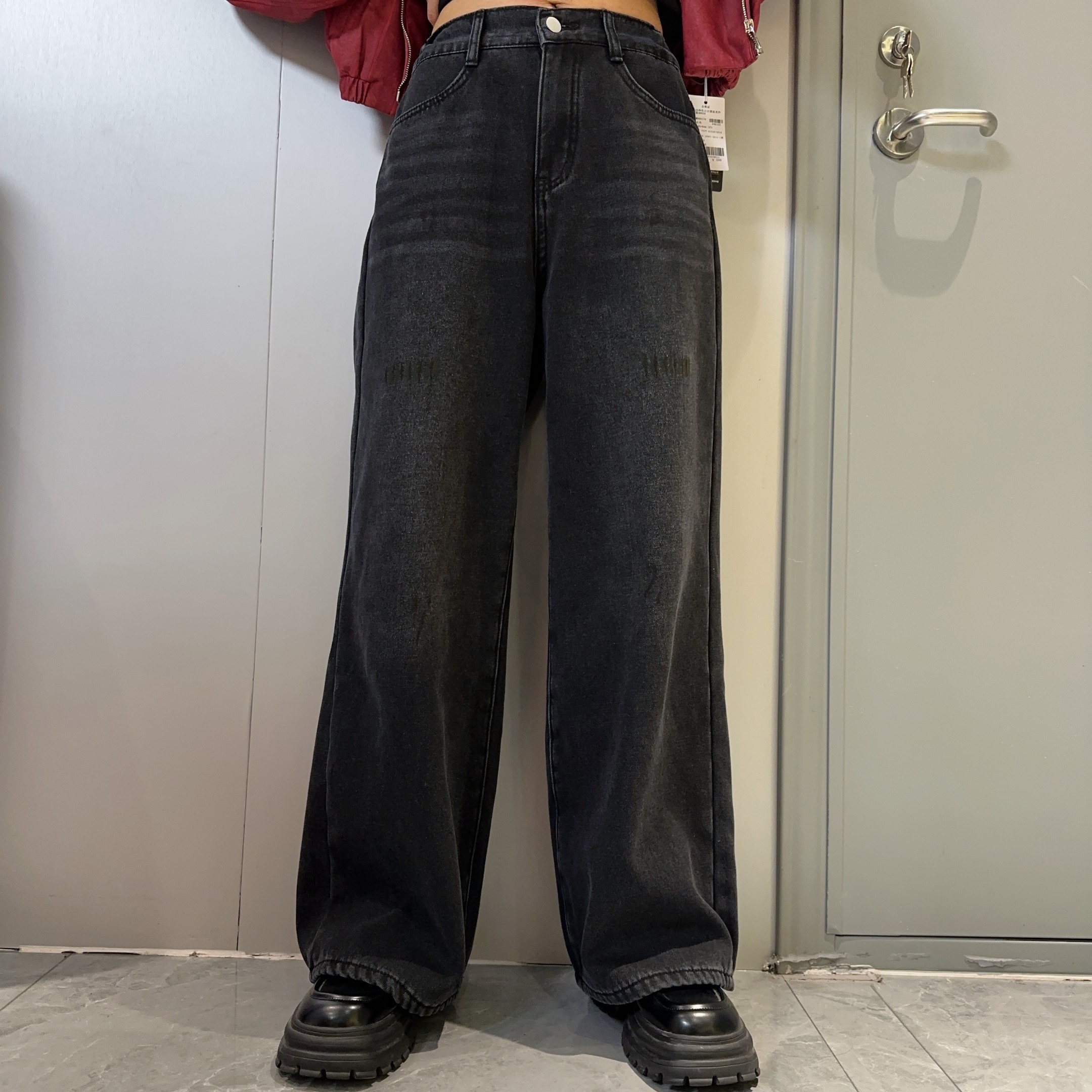 ZB复古直筒磨白牛仔裤 冬季 087004552501