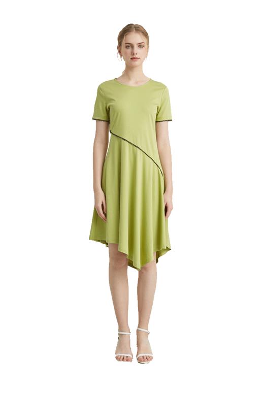 VIVIAN LIU薇薇安刘D2437403夏女装新款圆领不对称下摆针织连衣裙 商品图5