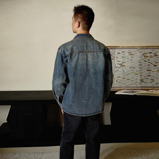 【顺丰包邮】05714 洛诗琳设计感北欧自然风男女同款牛仔衬衫1002 商品图4