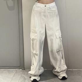 Z1纽扣腰多袋磨毛工装阔腿裤40908 冬季 056304552501