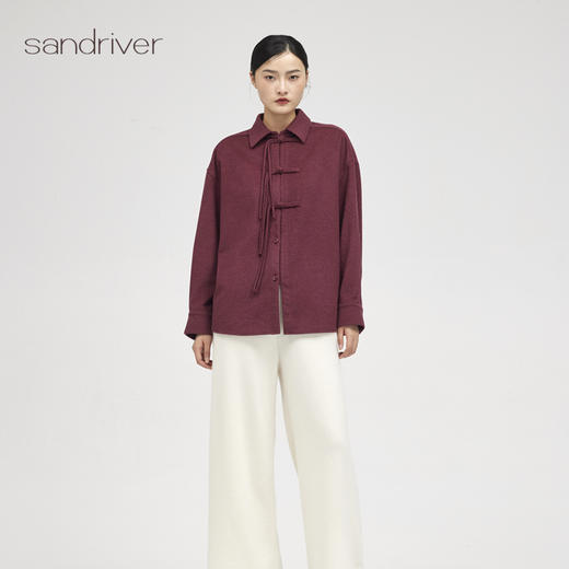 西藏羊绒呢新中式衬衫SJF96W309N 商品图1