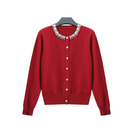 丁摩 法式设计感优雅钉珠羊毛毛衣女秋冬洋气温柔风显瘦减龄百搭打底上衣4ZF-1553 商品图4