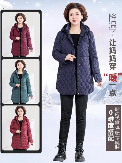 A6066妈妈春秋外套轻薄羽绒棉服加肥加大码中老年人棉衣女奶奶秋冬棉袄 商品图4