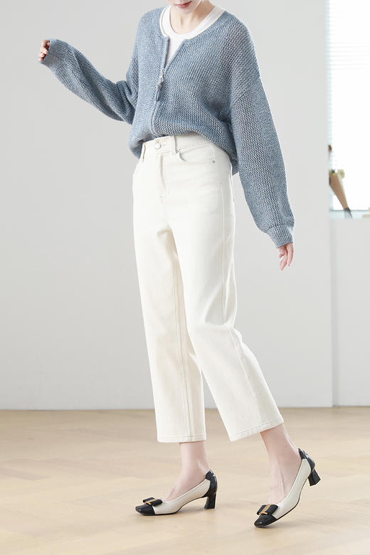 火桐hooton 四面弹天花板 莱赛尔米白加绒牛仔裤991/992 商品图2