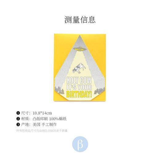 北京仓｜BlackBird LetterPress-holy cow-【生】光普照 贺卡［美国设计师］ 商品图6