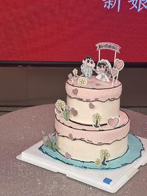 蜡笔小新 新婚蛋糕 双层 